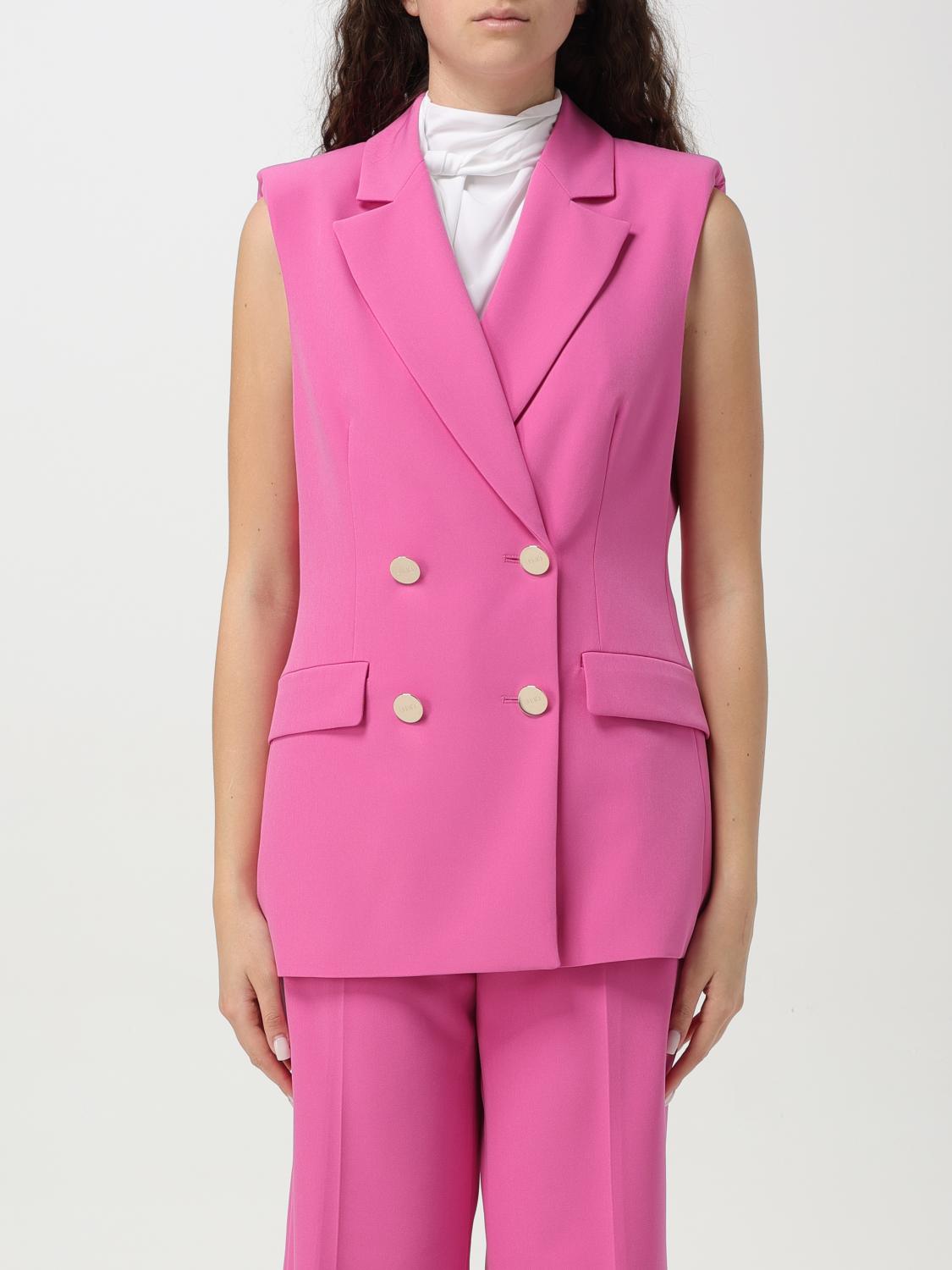 LIU JO GILET: Gilet a doppiopetto Liu Jo, Fuxia - Img 1
