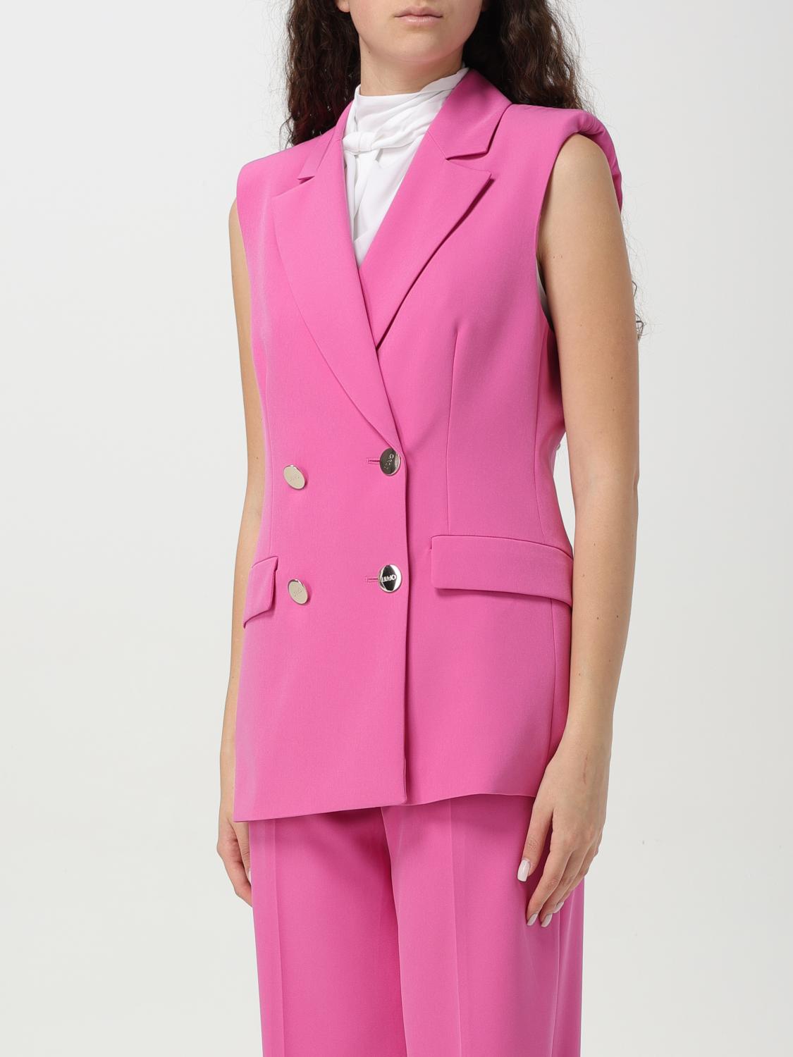 LIU JO GILET: Gilet a doppiopetto Liu Jo, Fuxia - Img 4