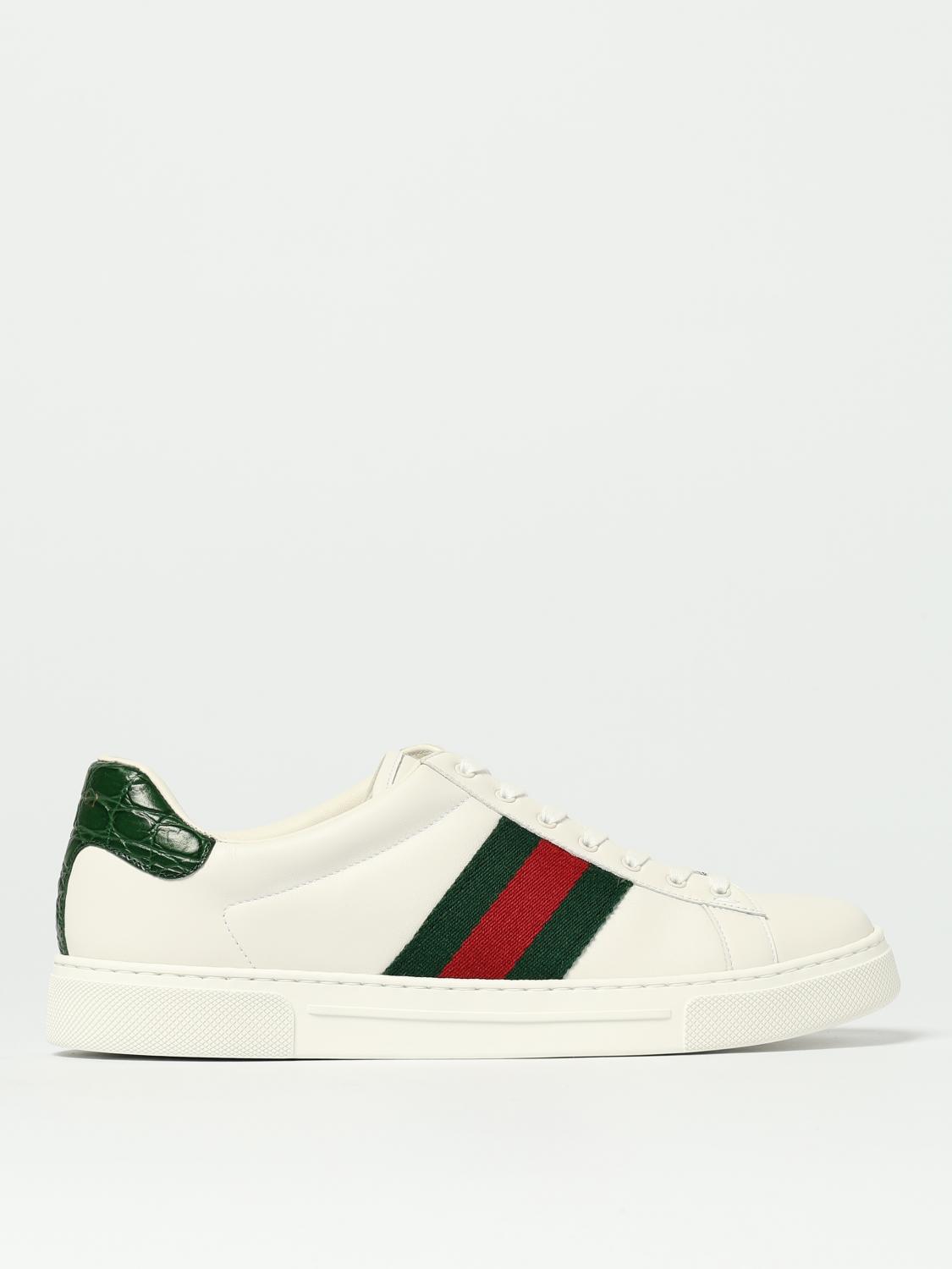 GUCCI スニーカー: Gucci エース レザースニーカー, ホワイト - Img 1