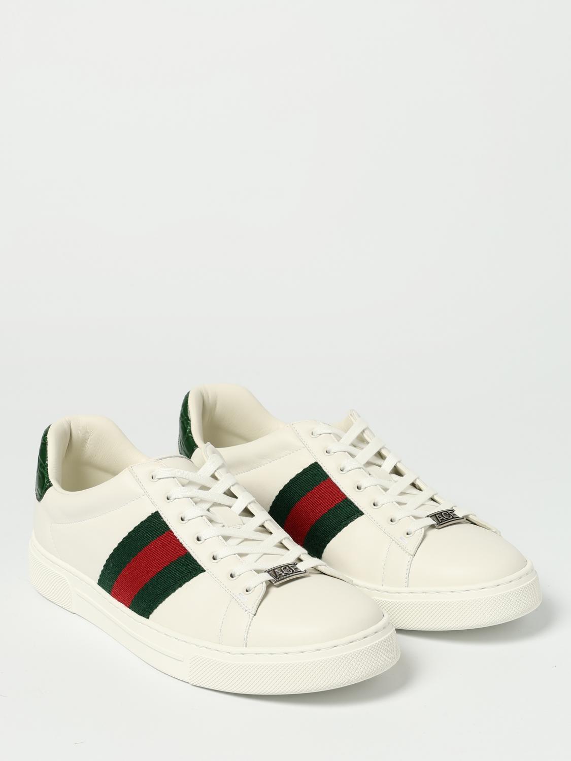 GUCCI スニーカー: Gucci エース レザースニーカー, ホワイト - Img 2