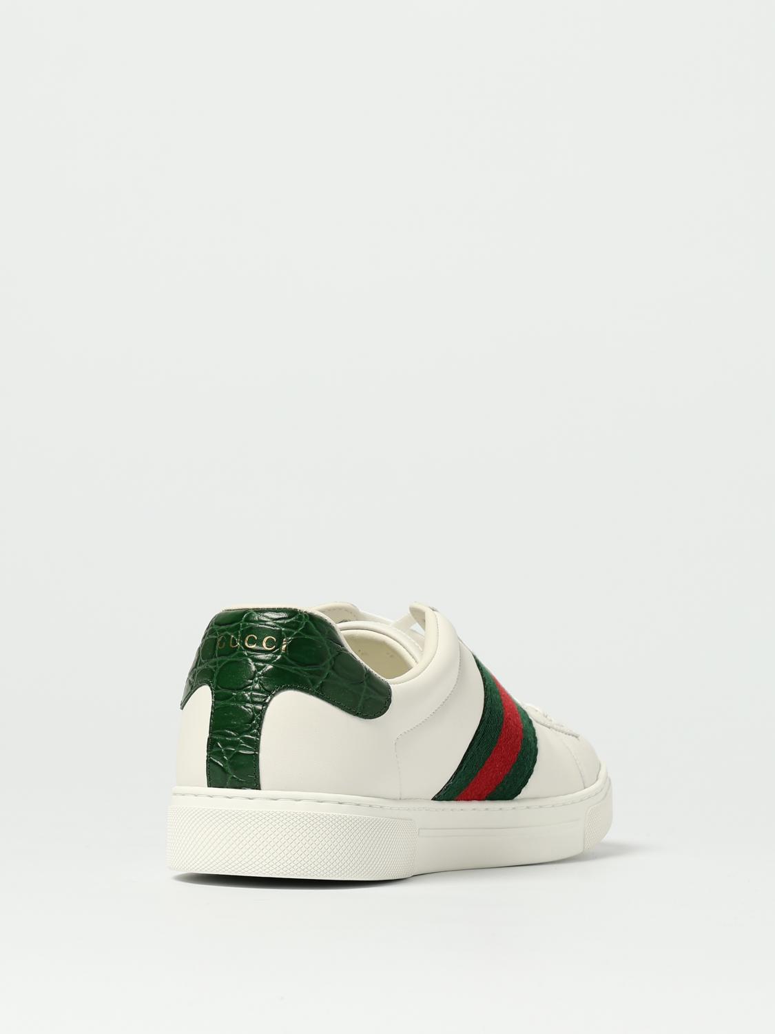 GUCCI スニーカー: Gucci エース レザースニーカー, ホワイト - Img 3