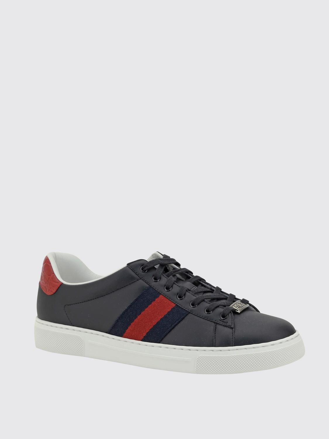 GUCCI BASKETS: Baskets Ace Gucci en cuir, Noir - Img 2