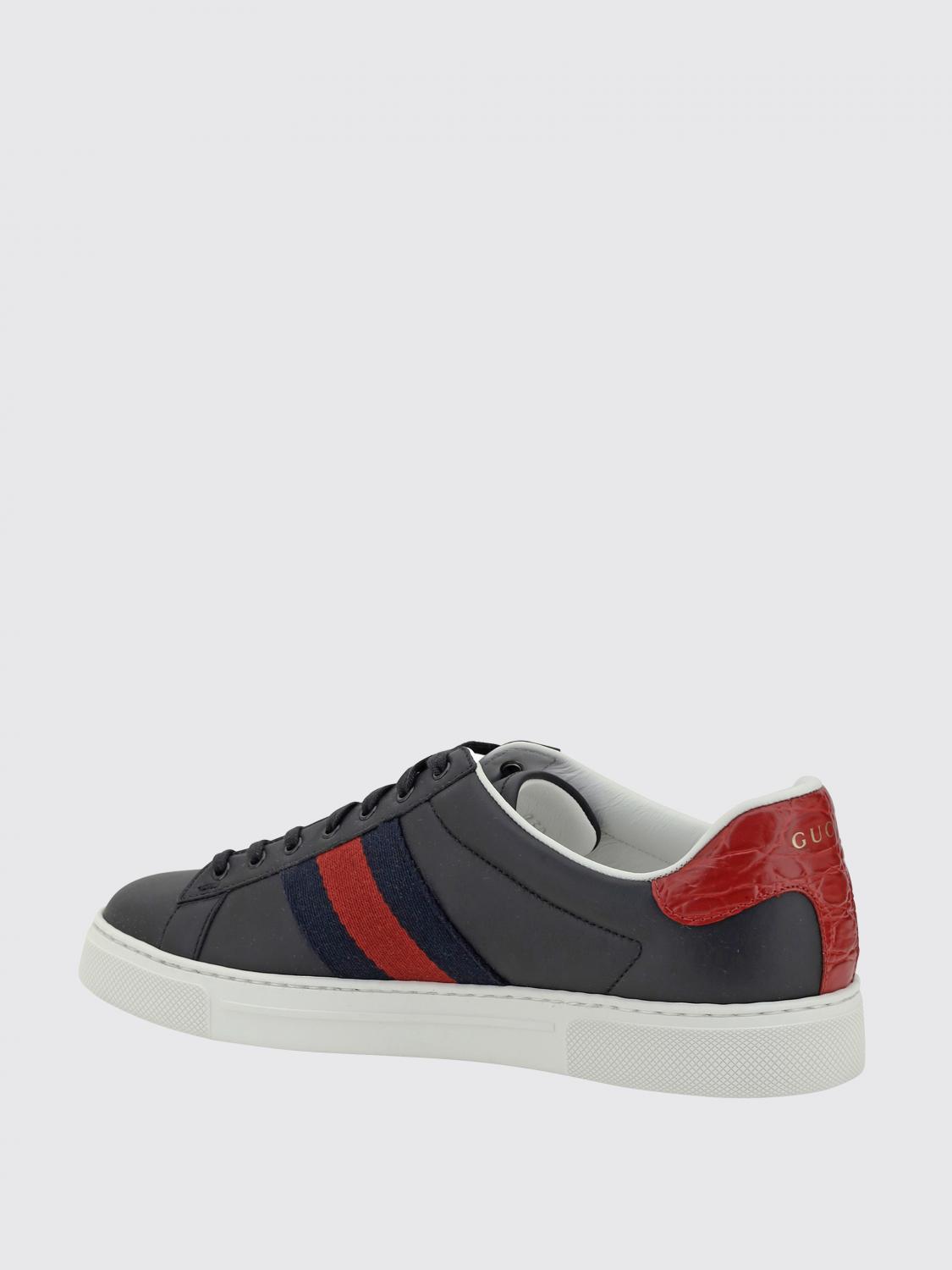 GUCCI BASKETS: Baskets Ace Gucci en cuir, Noir - Img 3