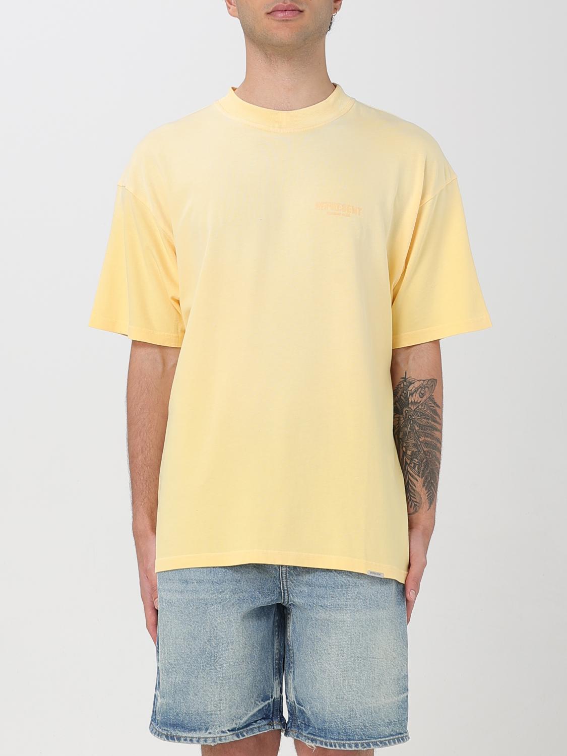 REPRESENT CAMISETA: Camiseta oversize Represent con logo, Amarillo - Img 1