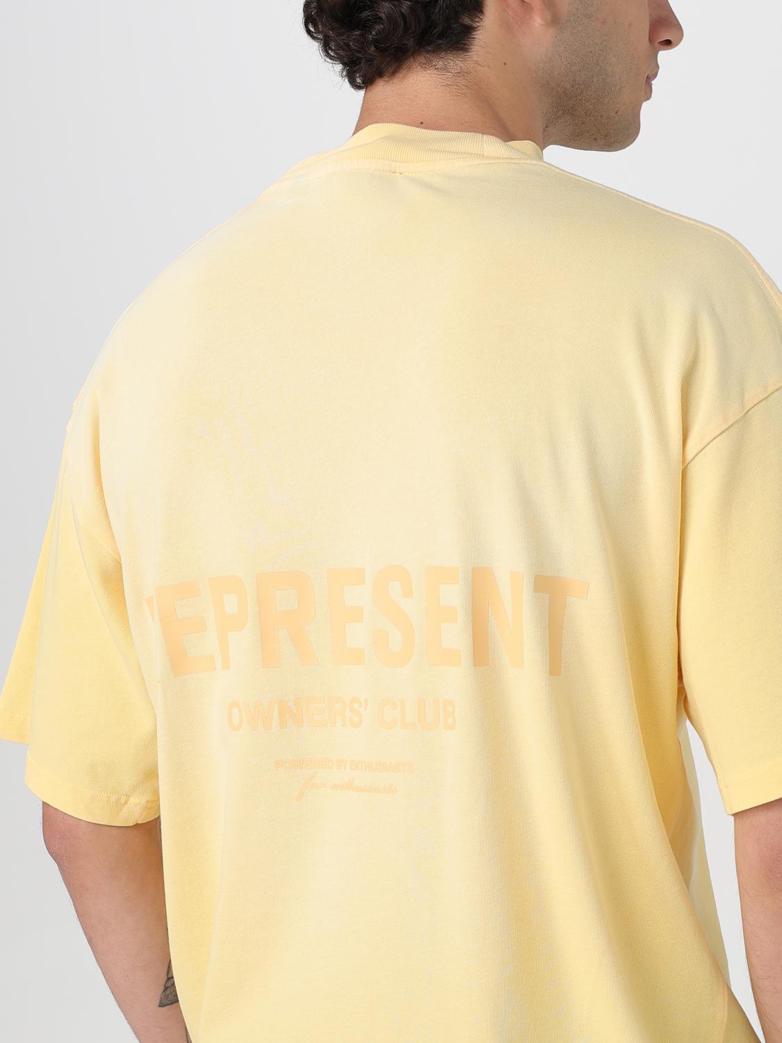 REPRESENT CAMISETA: Camiseta oversize Represent con logo, Amarillo - Img 4