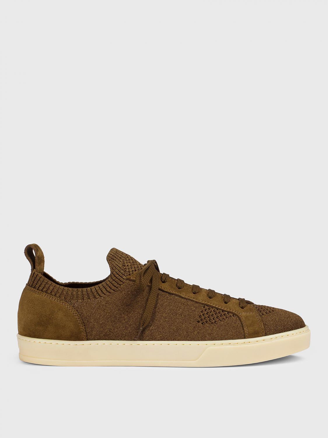 DOUCAL'S SNEAKERS: Sneakers Doucal's in maglia stretch jacquard , Marrone - Img 1