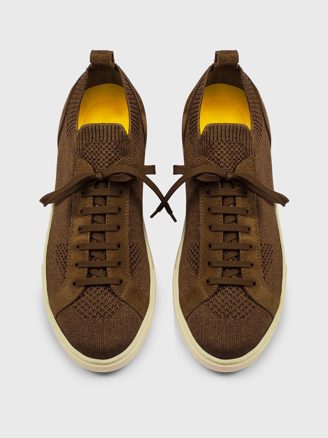 DOUCAL'S SNEAKERS: Sneakers Doucal's in maglia stretch jacquard , Marrone - Img 3