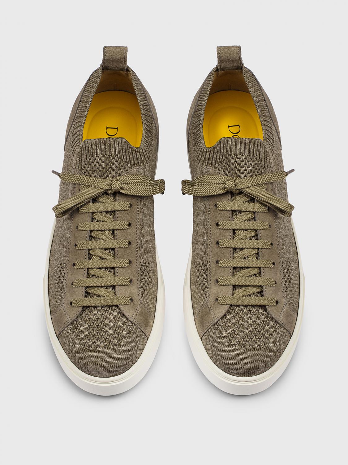 DOUCAL'S BASKETS: Baskets en maille stretch jacquard Doucal's, Taupe - Img 3