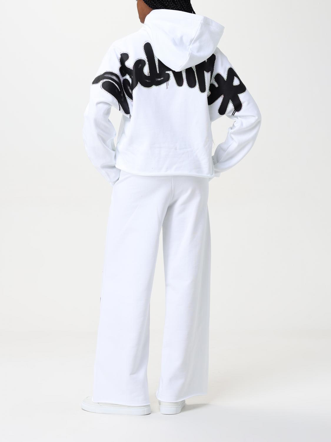 DISCLAIMER PANTALONI: Pantalone jogging Disclaimer in cotone , Bianco - Img 2