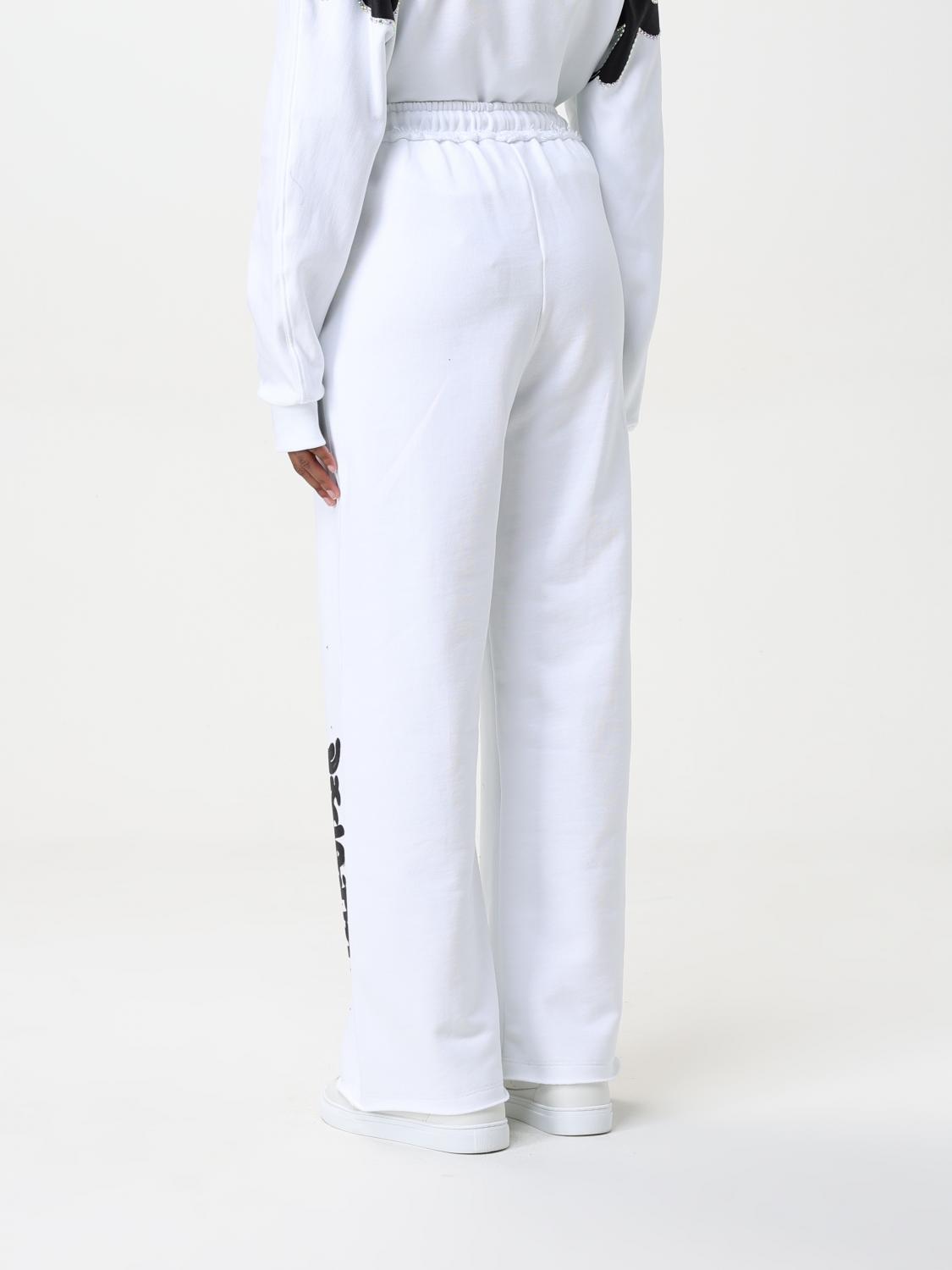 DISCLAIMER PANTALONI: Pantalone jogging Disclaimer in cotone , Bianco - Img 3