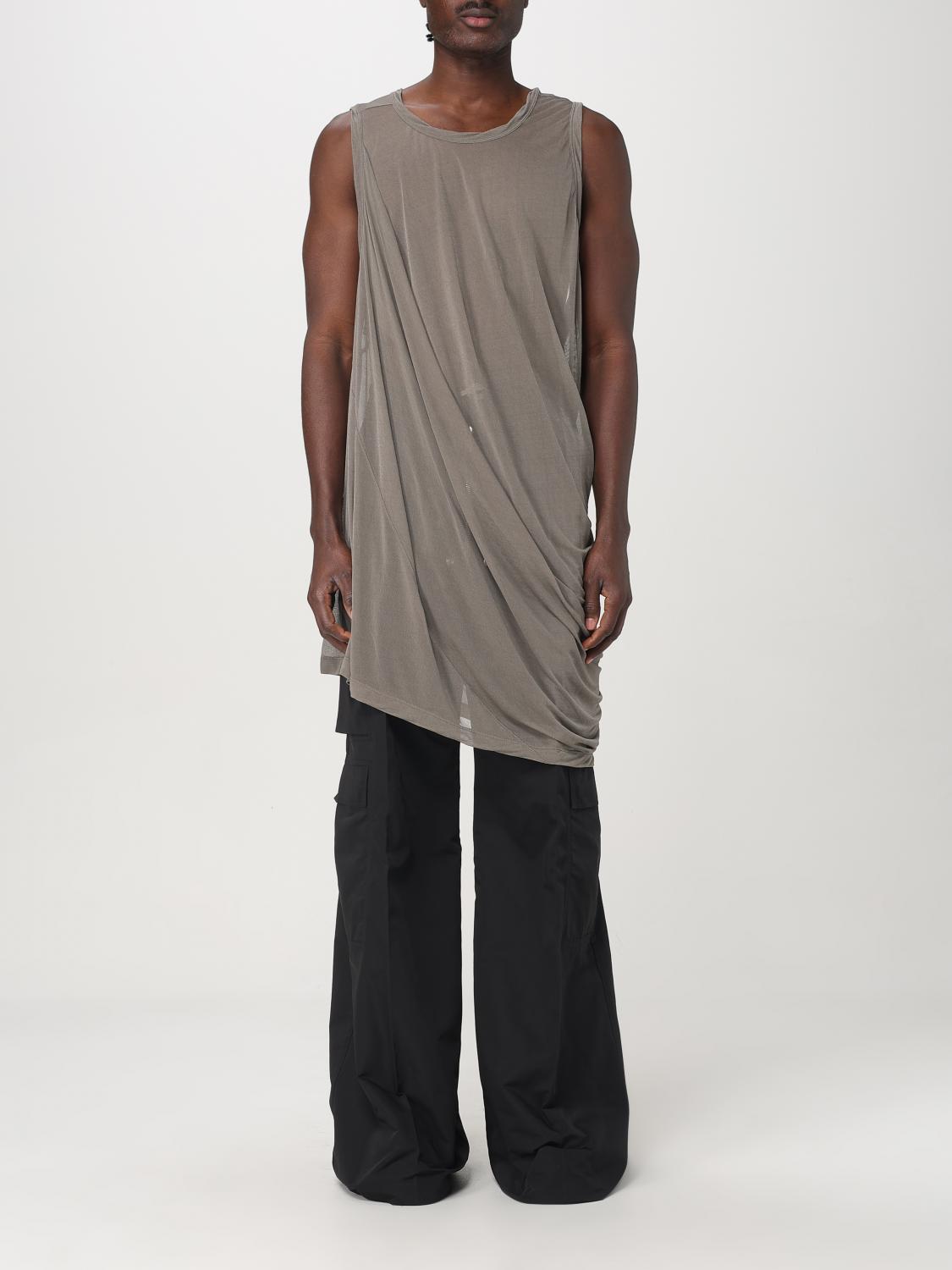 RICK OWENS T-SHIRT: Rick Owens viscose tank top, Grey - Img 1