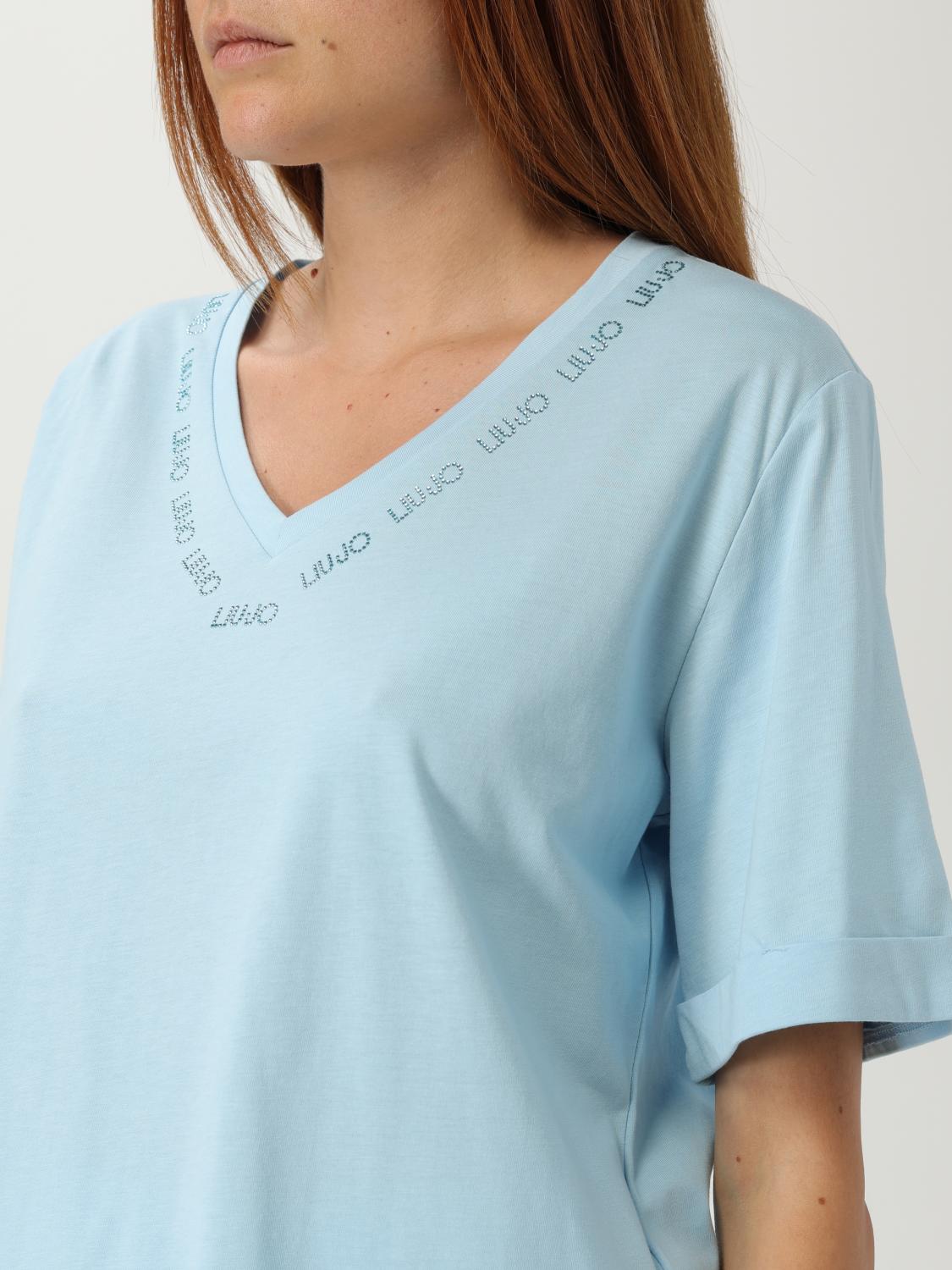 LIU JO CAMISETA: Camiseta mujer Liu Jo, Celeste - Img 3