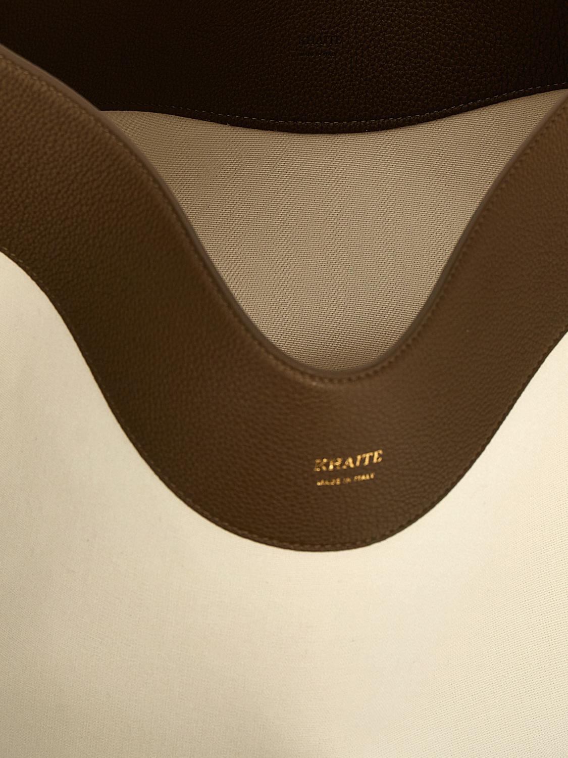 KHAITE BORSA TOTE: Borsa Medium Lotus Khaite in canvas e pelle , Fantasia - Img 4