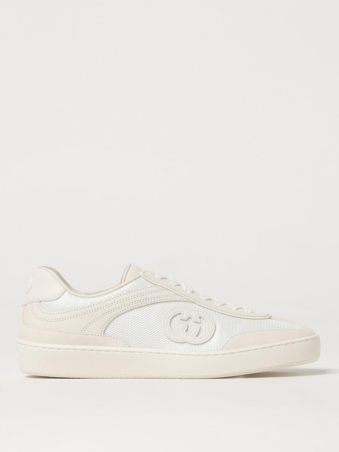 GUCCI SNEAKERS: Sneakers G74 Gucci in camoscio e mesh , Bianco - Img 1