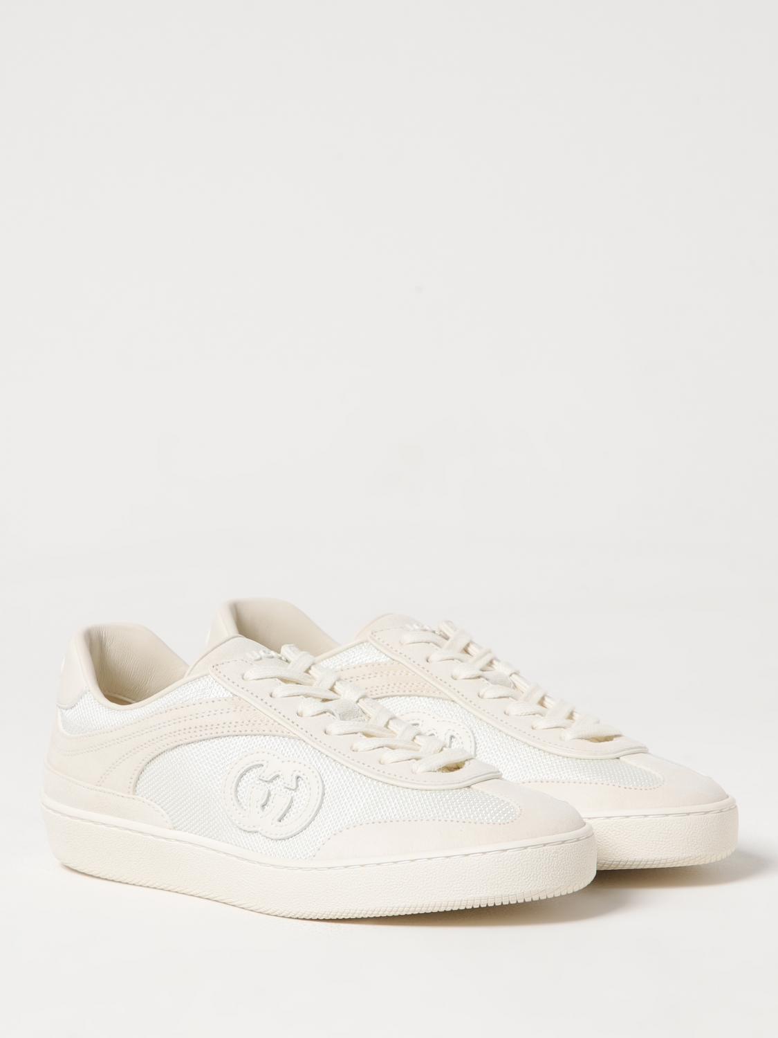 GUCCI SNEAKERS: Sneakers G74 Gucci in camoscio e mesh , Bianco - Img 2