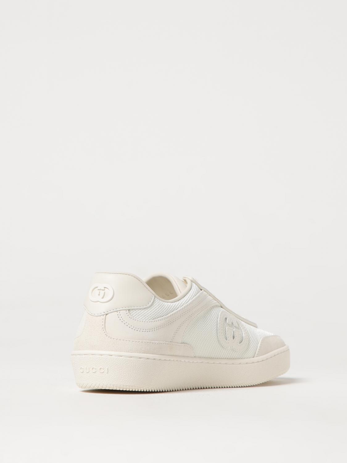 GUCCI SNEAKERS: Sneakers G74 Gucci in camoscio e mesh , Bianco - Img 3