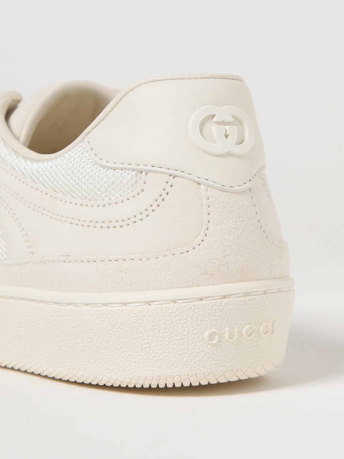 GUCCI SNEAKERS: Sneakers G74 Gucci in camoscio e mesh , Bianco - Img 4