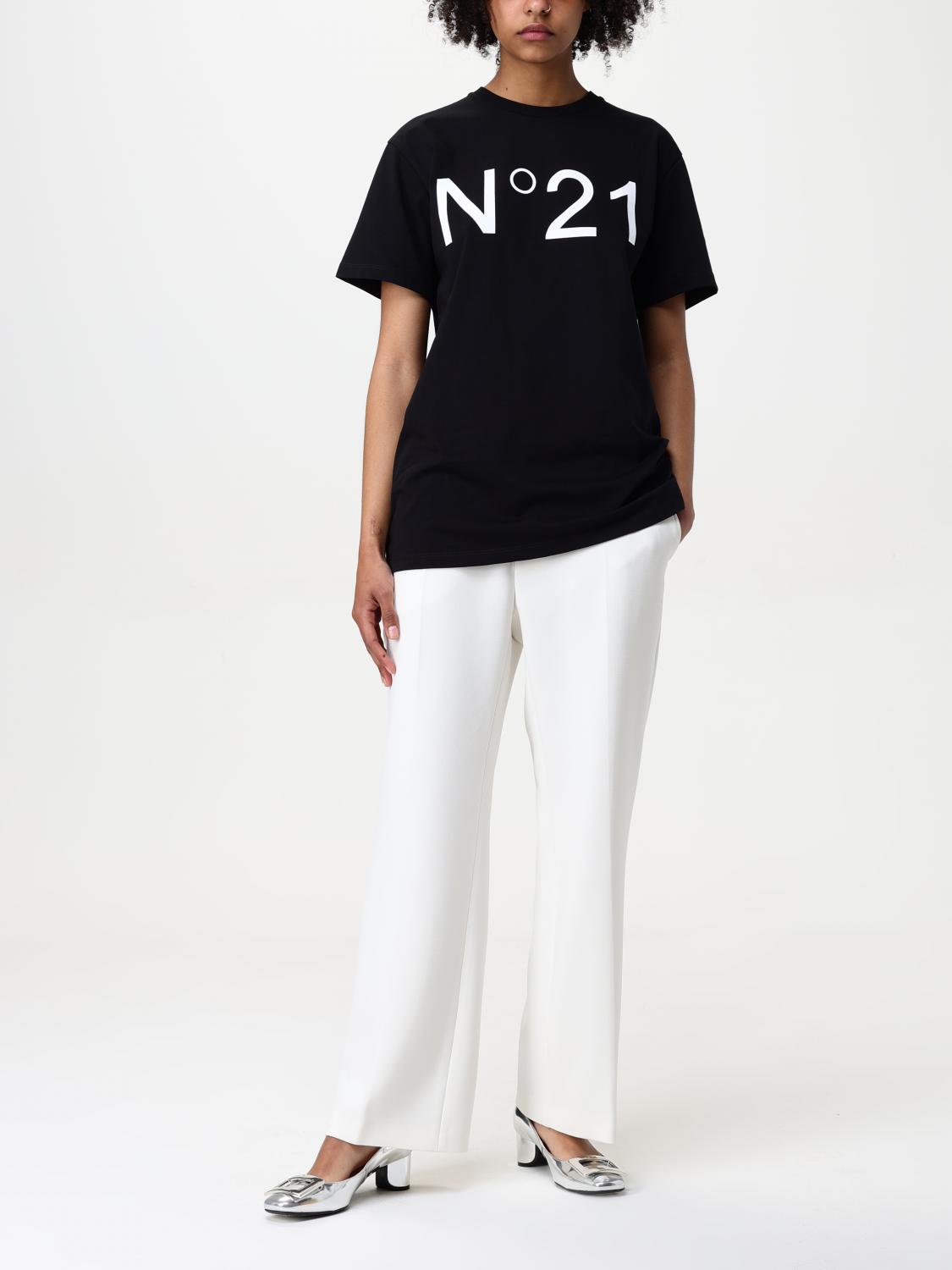 N° 21 PANTALONI: Pantalone basic N° 21 in misto viscosa e cotone , Beige - Img 2
