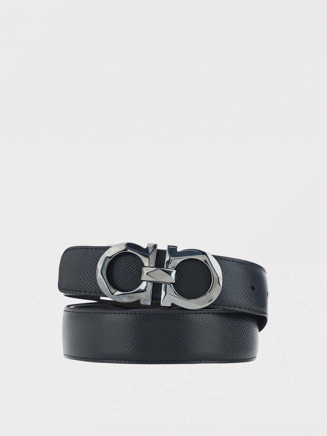FERRAGAMO 벨트: Ferragamo 간치니 가죽 양면 벨트, 블랙 - Img 1