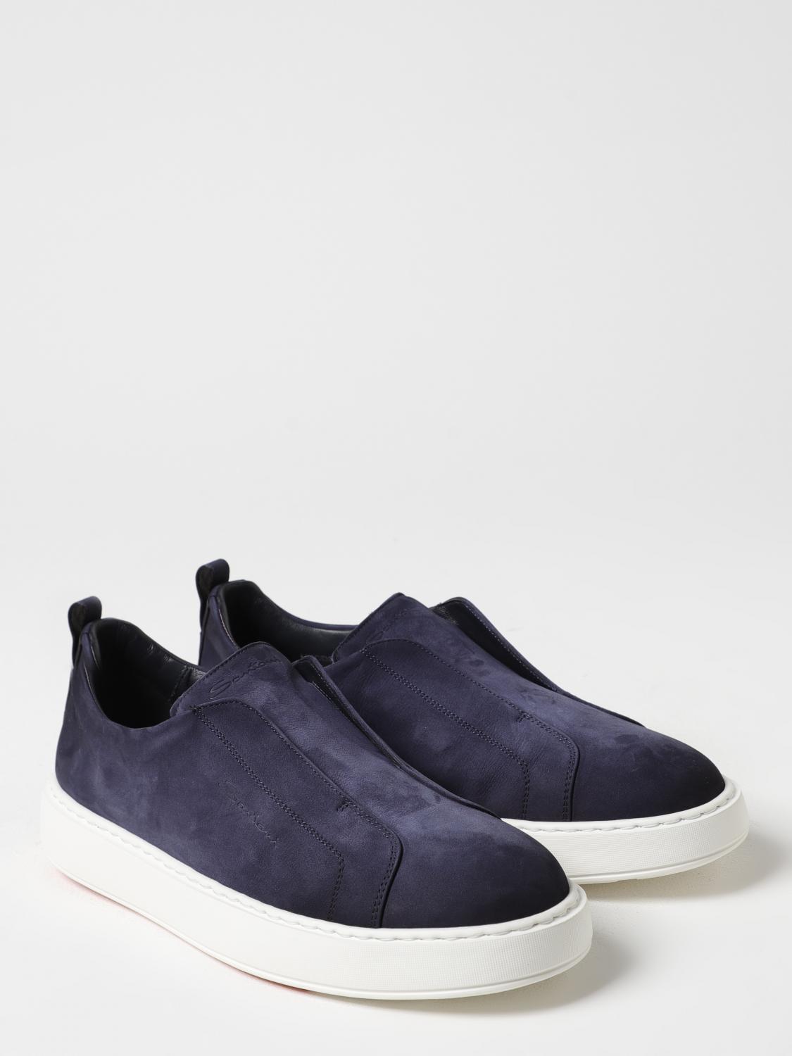 SANTONI SNEAKERS: Sneakers Santoni in camoscio , Blue - Img 2