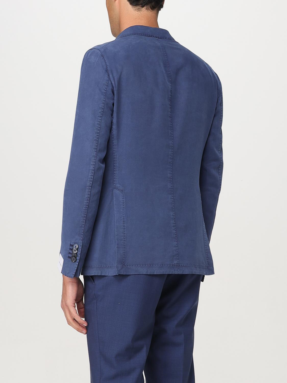 LUIGI BIANCHI GIACCA: Blazer Luigi Bianchi in misto lino e cotone , Blue - Img 2