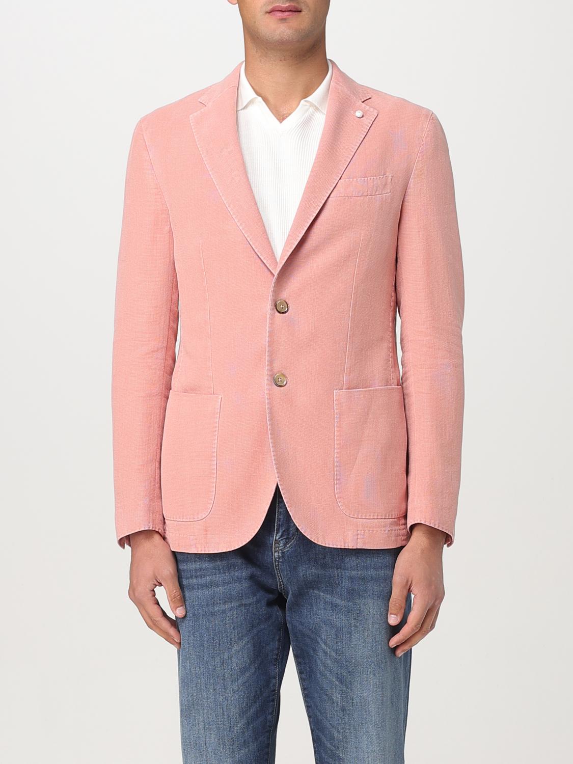 LUIGI BIANCHI GIACCA: Blazer Luigi Bianchi in misto lino e cotone , Rosa - Img 1
