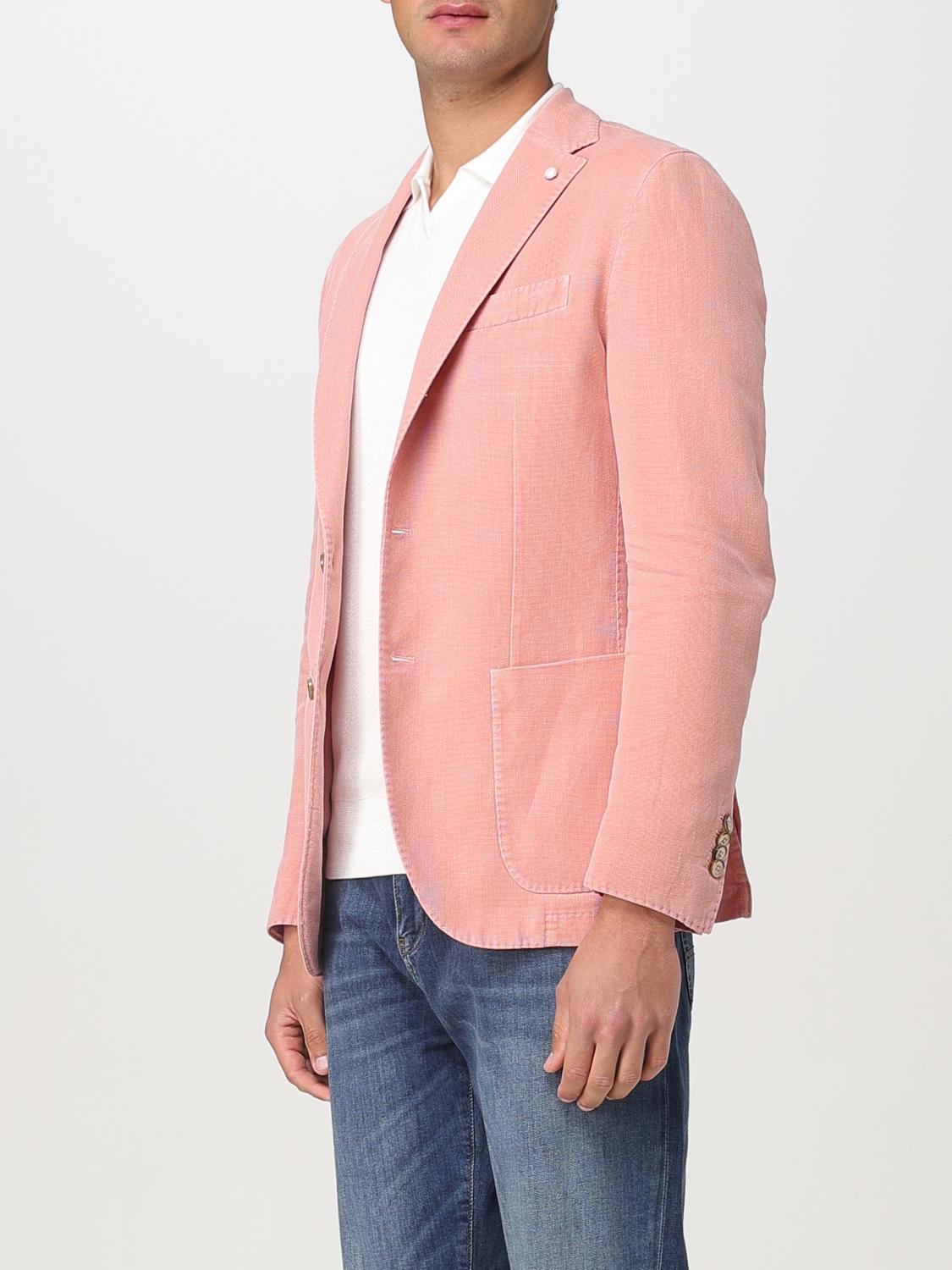 LUIGI BIANCHI GIACCA: Blazer Luigi Bianchi in misto lino e cotone , Rosa - Img 3