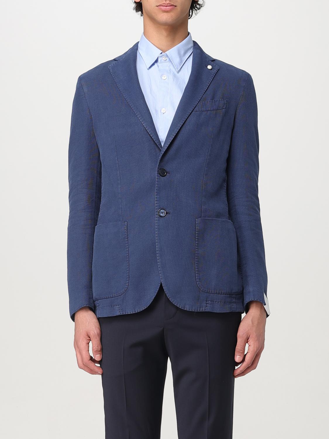 LUIGI BIANCHI GIACCA: Blazer Luigi Bianchi in misto lino e cotone , Blue 1 - Img 1