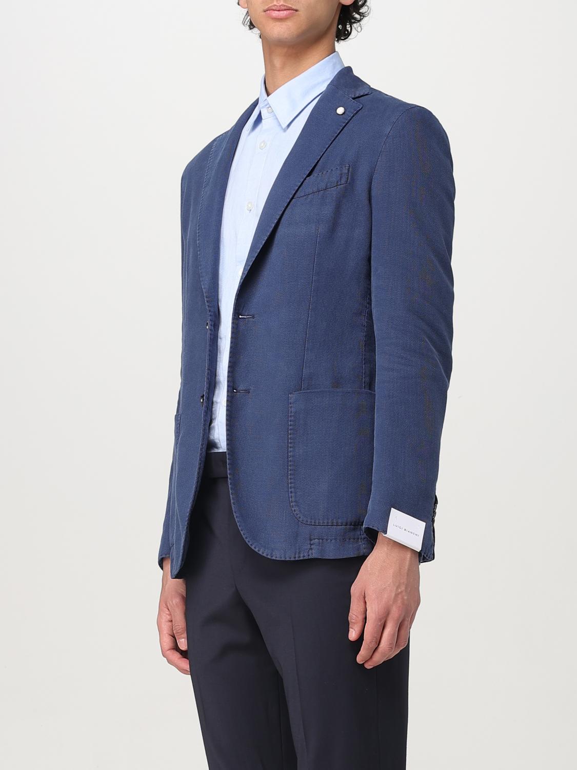 LUIGI BIANCHI GIACCA: Blazer Luigi Bianchi in misto lino e cotone , Blue 1 - Img 3