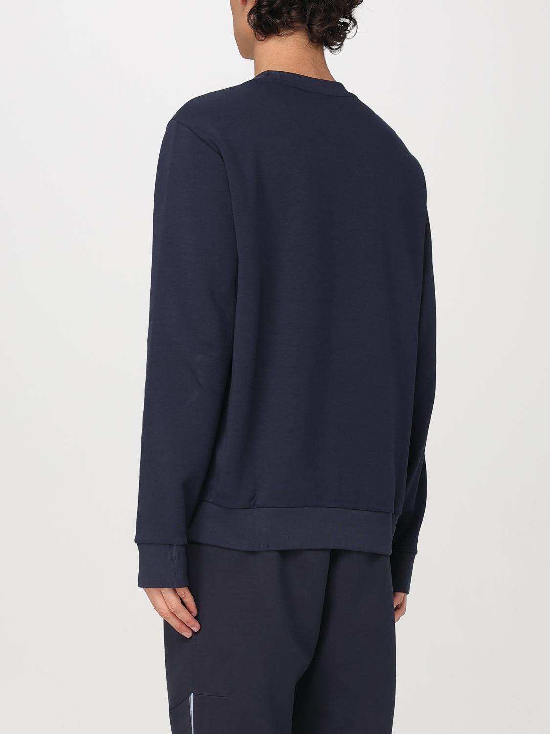 HUGO FELPA: Felpa a girocollo basic con mini logo Hugo, Blue - Img 2