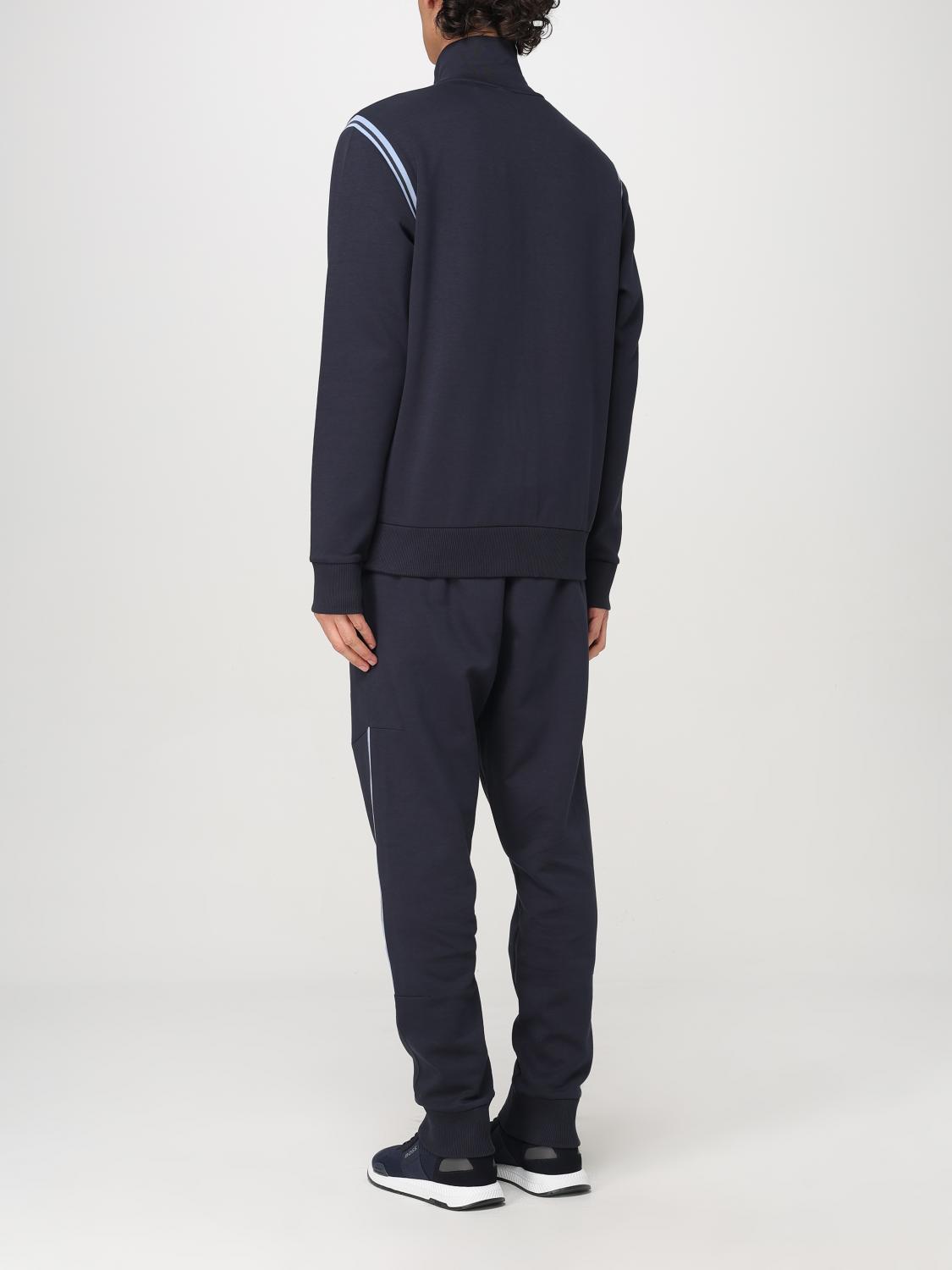 BOSS FORMAL CLOTHES: Boss stretch cotton hoodie + sweatpants set, Blue - Img 3