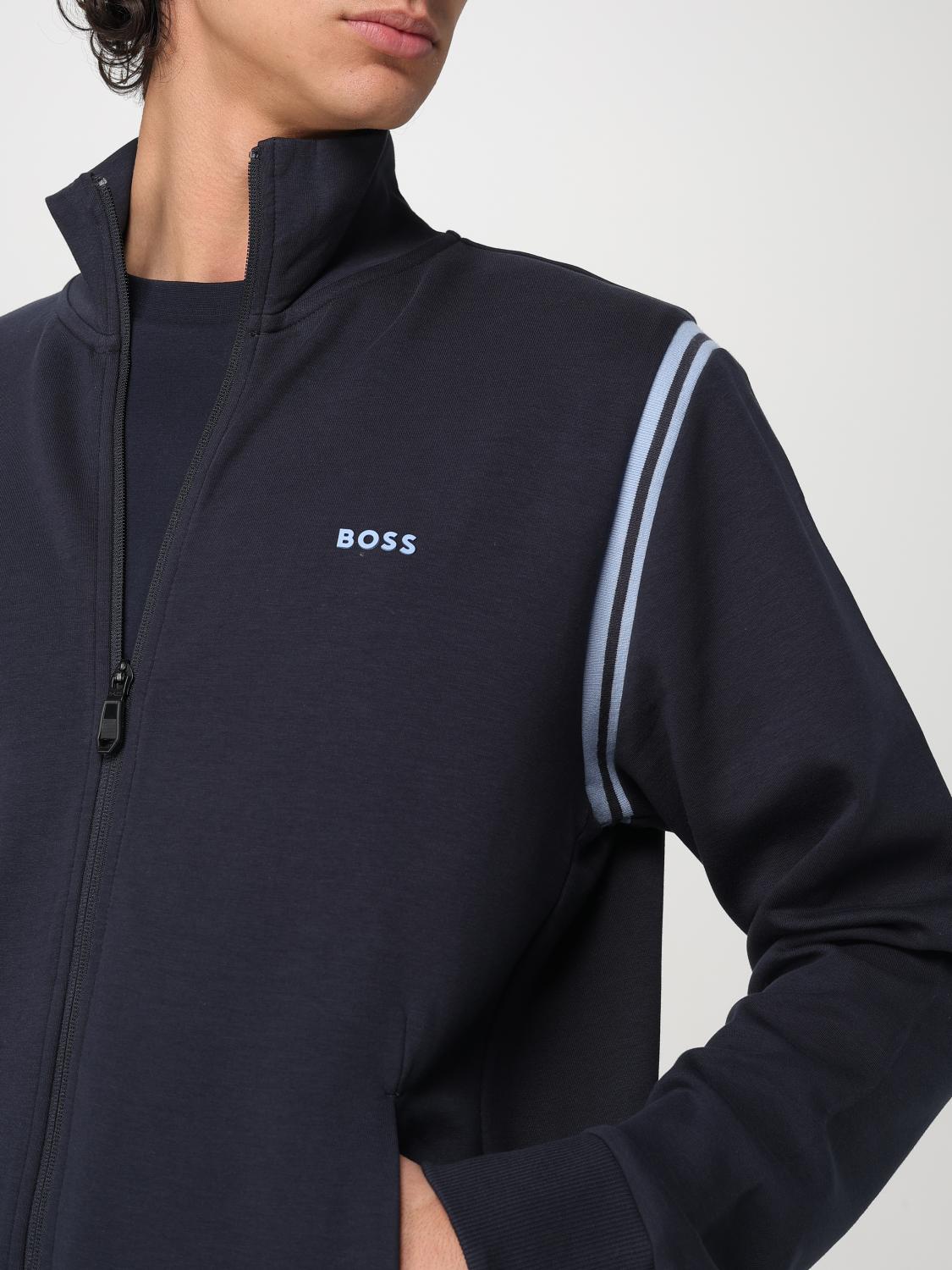BOSS FORMAL CLOTHES: Boss stretch cotton hoodie + sweatpants set, Blue - Img 5