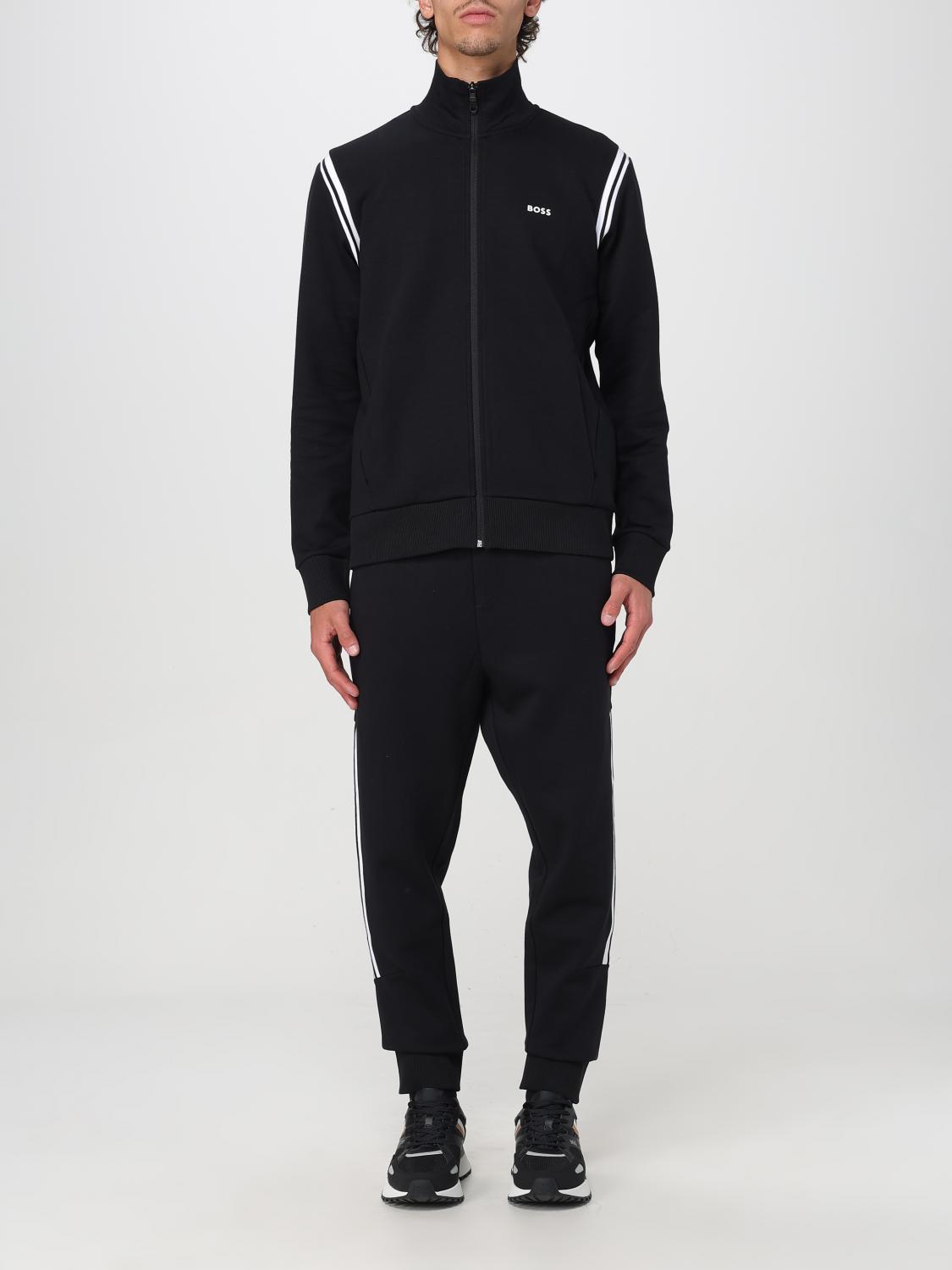 BOSS FORMAL CLOTHES: Boss stretch cotton hoodie + sweatpants set, Black 1 - Img 1