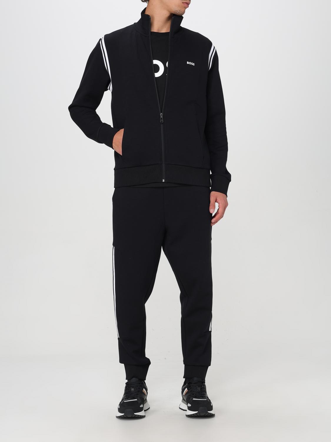 BOSS FORMAL CLOTHES: Boss stretch cotton hoodie + sweatpants set, Black 1 - Img 2