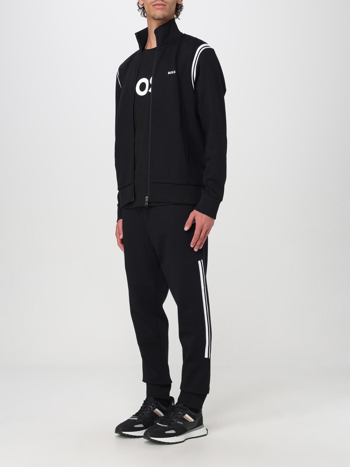 BOSS FORMAL CLOTHES: Boss stretch cotton hoodie + sweatpants set, Black 1 - Img 4