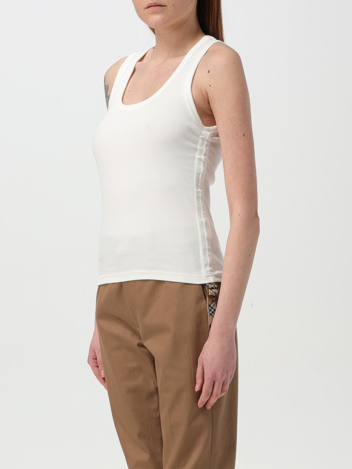 Burberry basic stretch cotton tank top - White | 8109197 | GIGLIO.COM