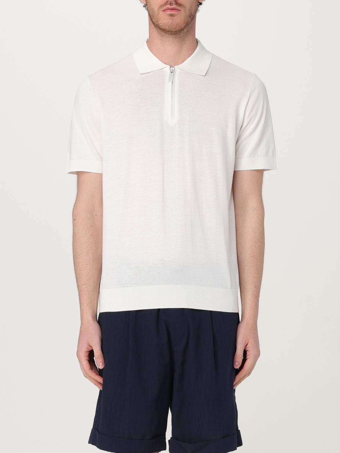 PAOLO PECORA POLO: Polo in maglia con zip Paolo Pecora, Bianco - Img 1