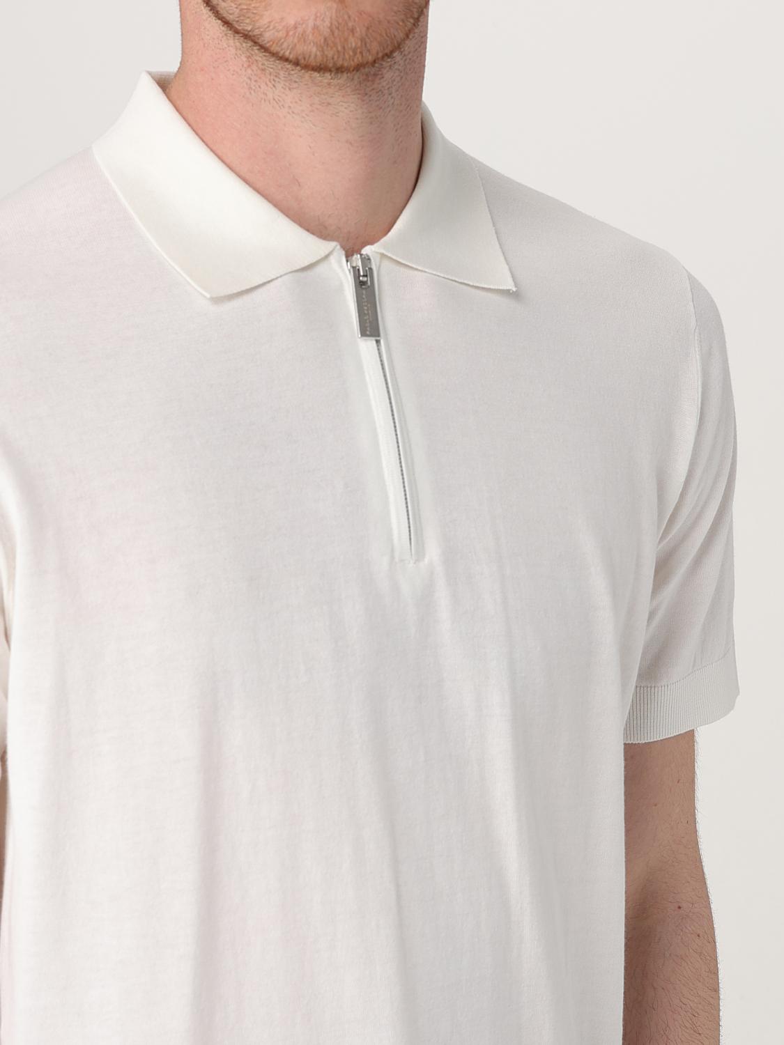 PAOLO PECORA POLO: Polo in maglia con zip Paolo Pecora, Bianco - Img 3