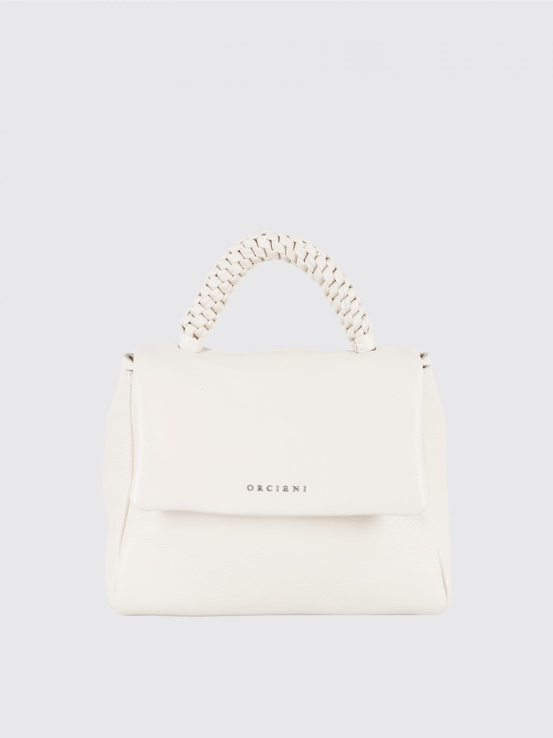 ORCIANI BORSA A MANO: Borsa Sveva Orciani in pelle martellata , Bianco - Img 1
