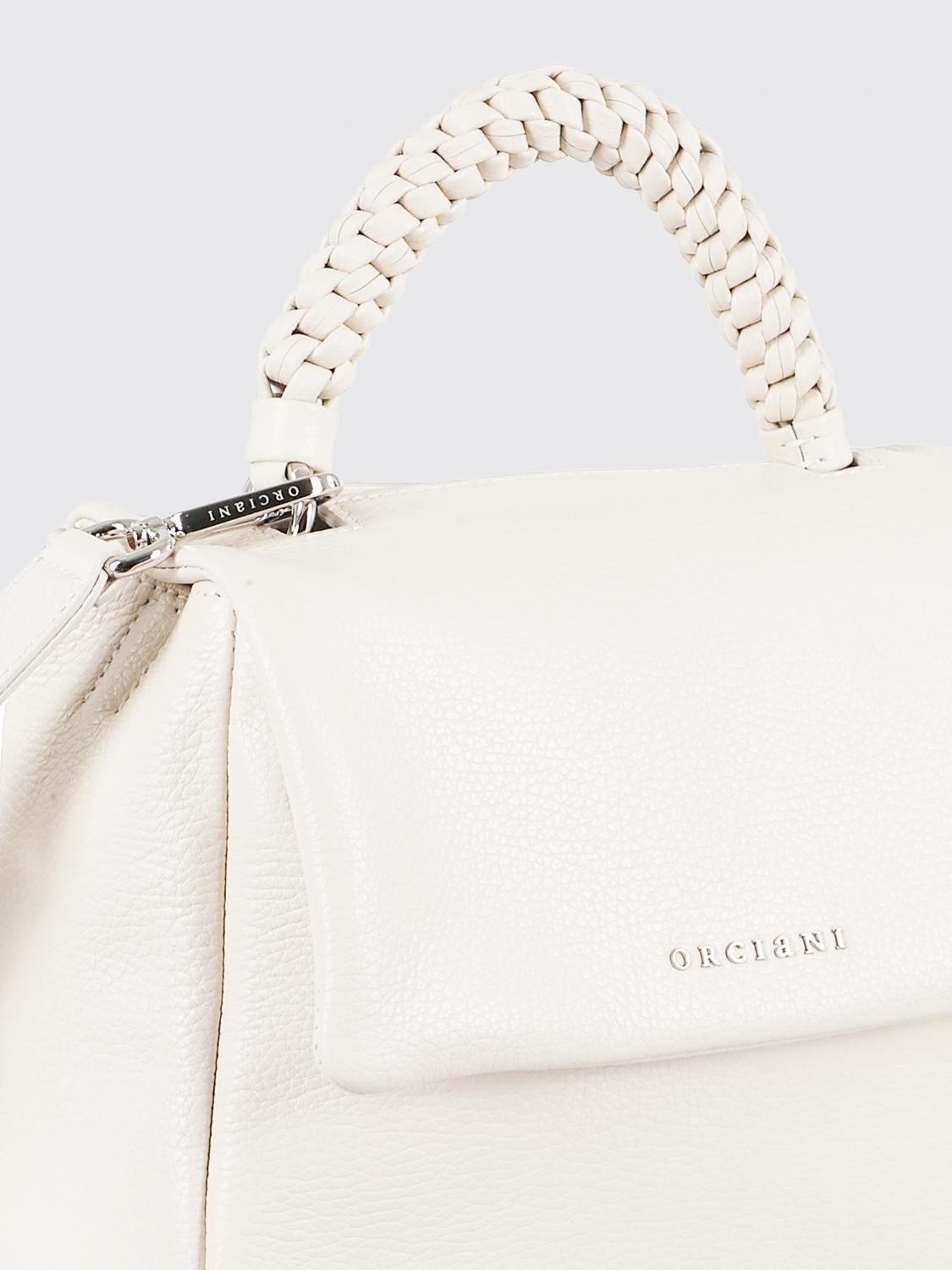 ORCIANI BORSA A MANO: Borsa Sveva Orciani in pelle martellata , Bianco - Img 3