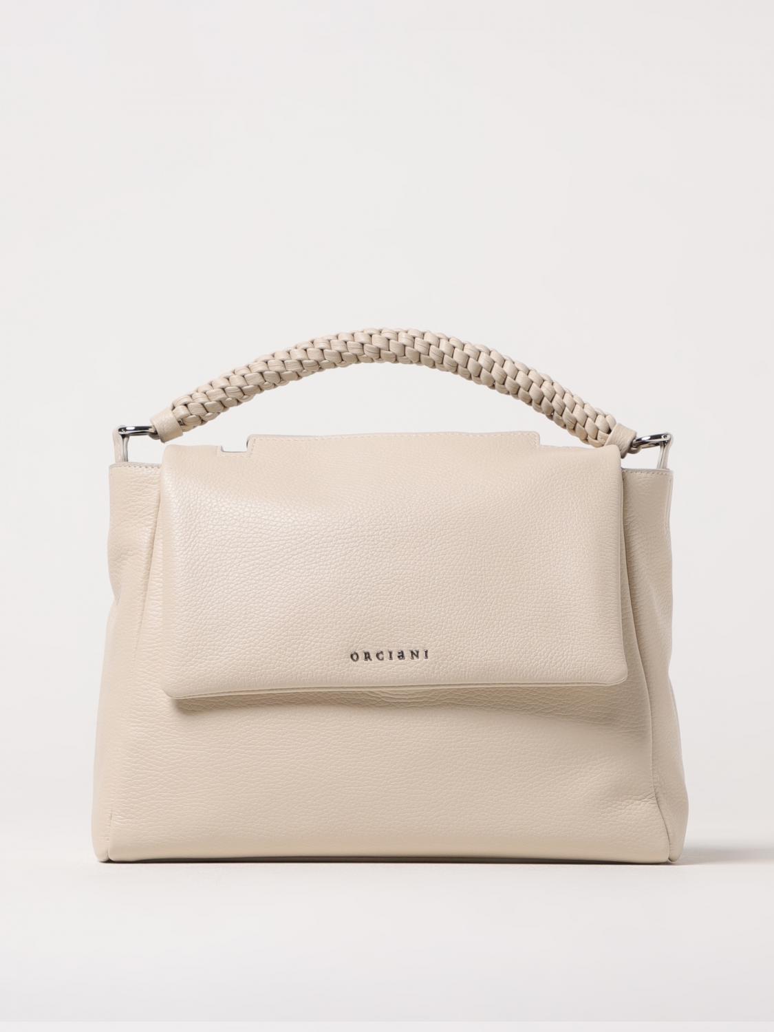 ORCIANI BORSA A MANO: Borsa Sveva Orciani in pelle martellata , Bianco - Img 1