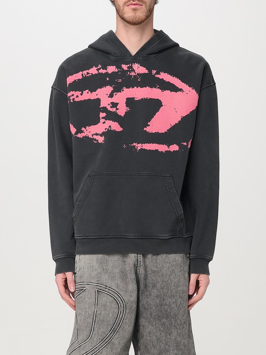 DIESEL FELPA: Felpa con cappuccio Oval D Diesel, Nero - Img 1