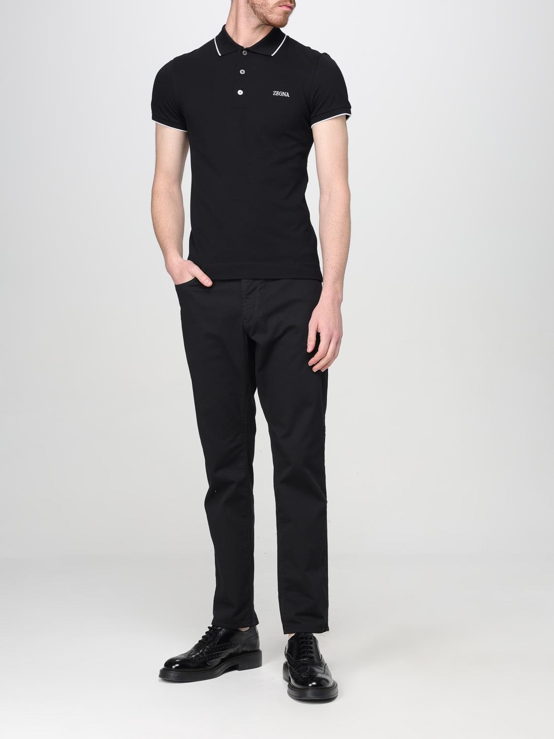 ZEGNA POLO: Polo Zegna in cotone stretch , Nero - Img 2