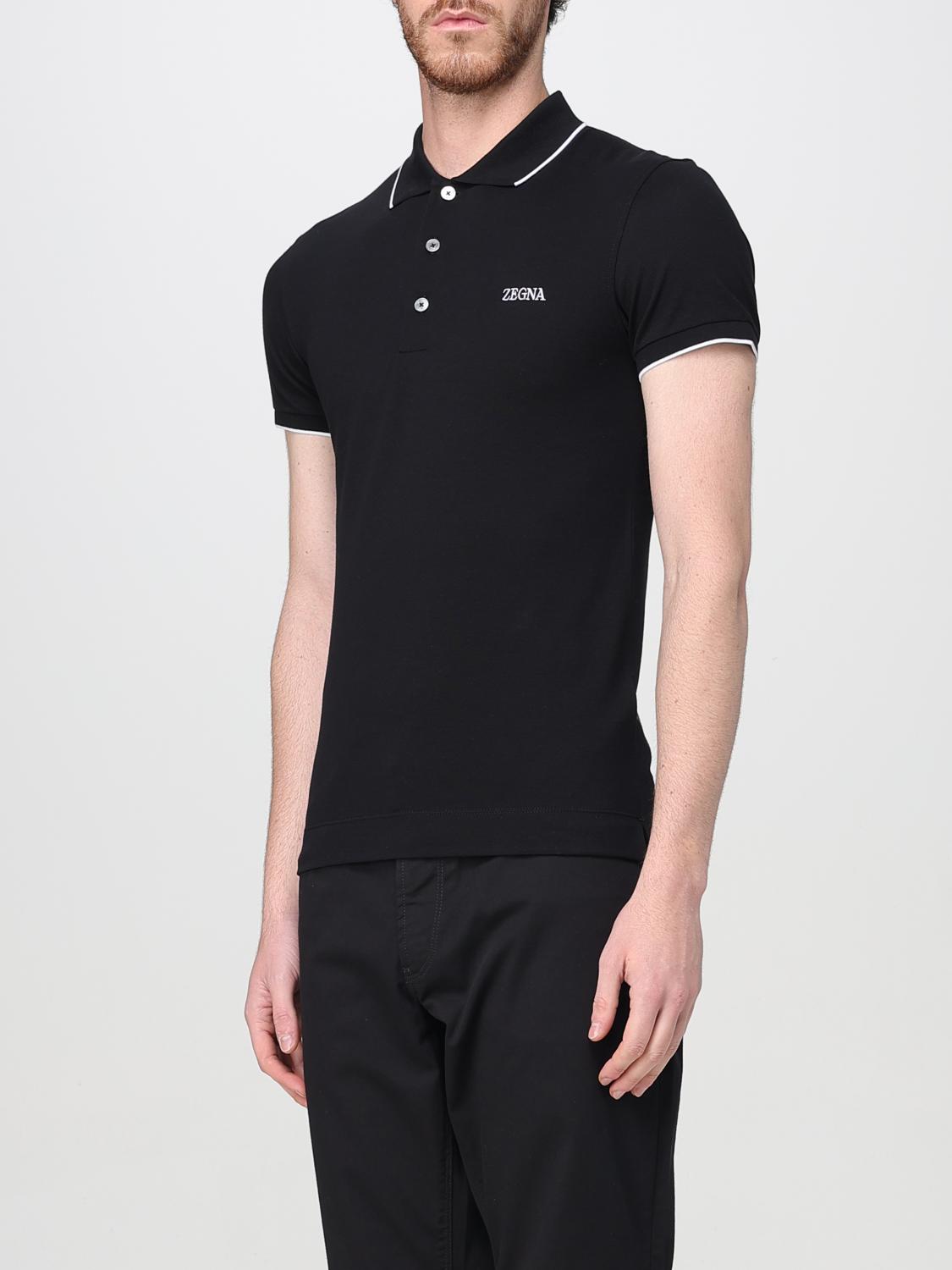 ZEGNA POLO: Polo Zegna in cotone stretch , Nero - Img 4