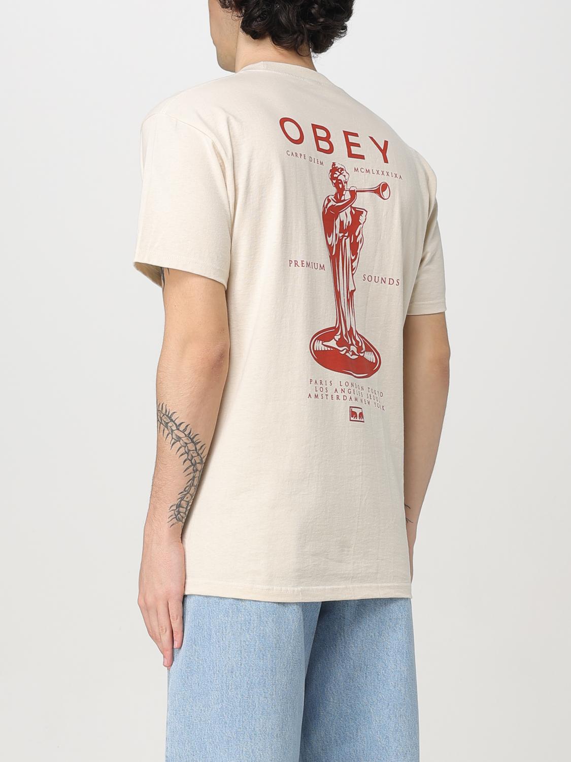 OBEY T-SHIRT: T-shirt men Obey, Yellow Cream - Img 2