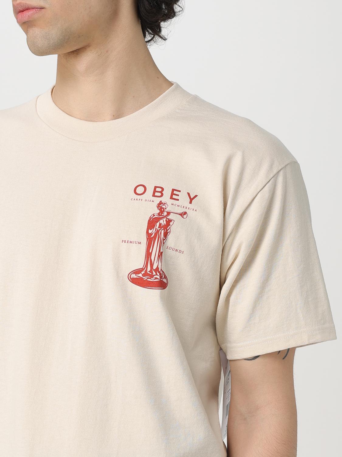 OBEY T-SHIRT: T-shirt men Obey, Yellow Cream - Img 3