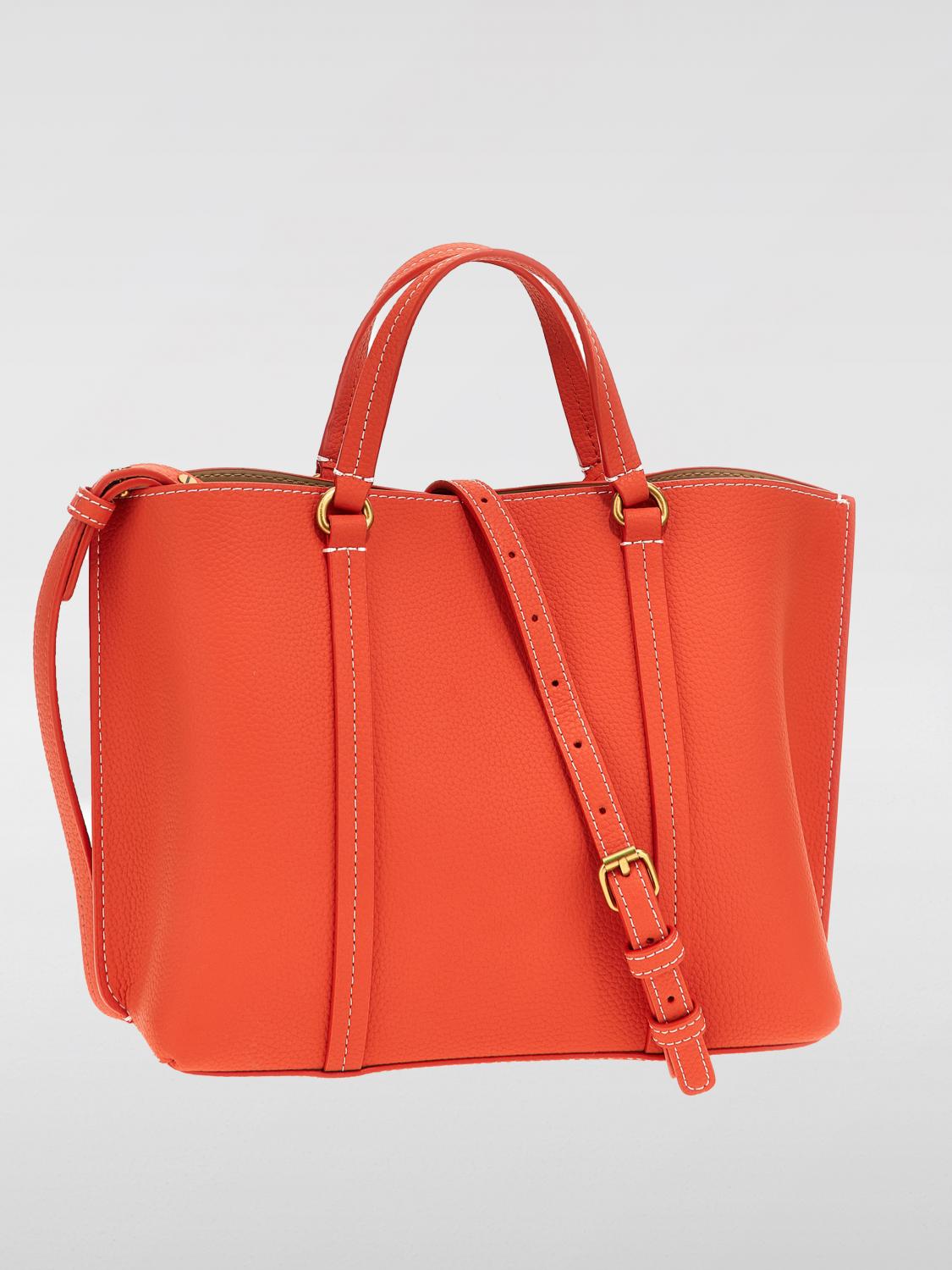 PINKO BORSA A MANO: Borsa Carrie Pinko in pelle a grana , Arancione - Img 2