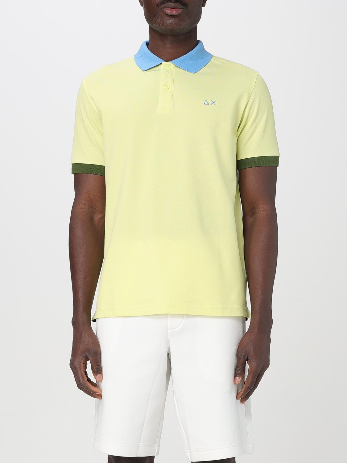 SUN68 POLO: Polo in cotone con logo SUN68, Giallo - Img 1