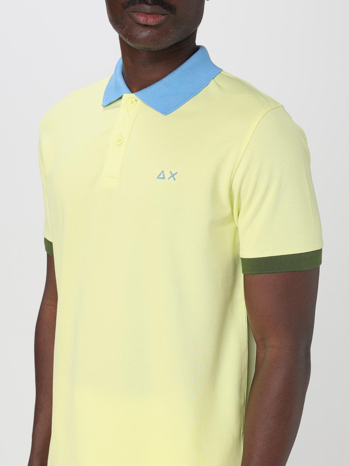 SUN68 POLO: Polo in cotone con logo SUN68, Giallo - Img 3