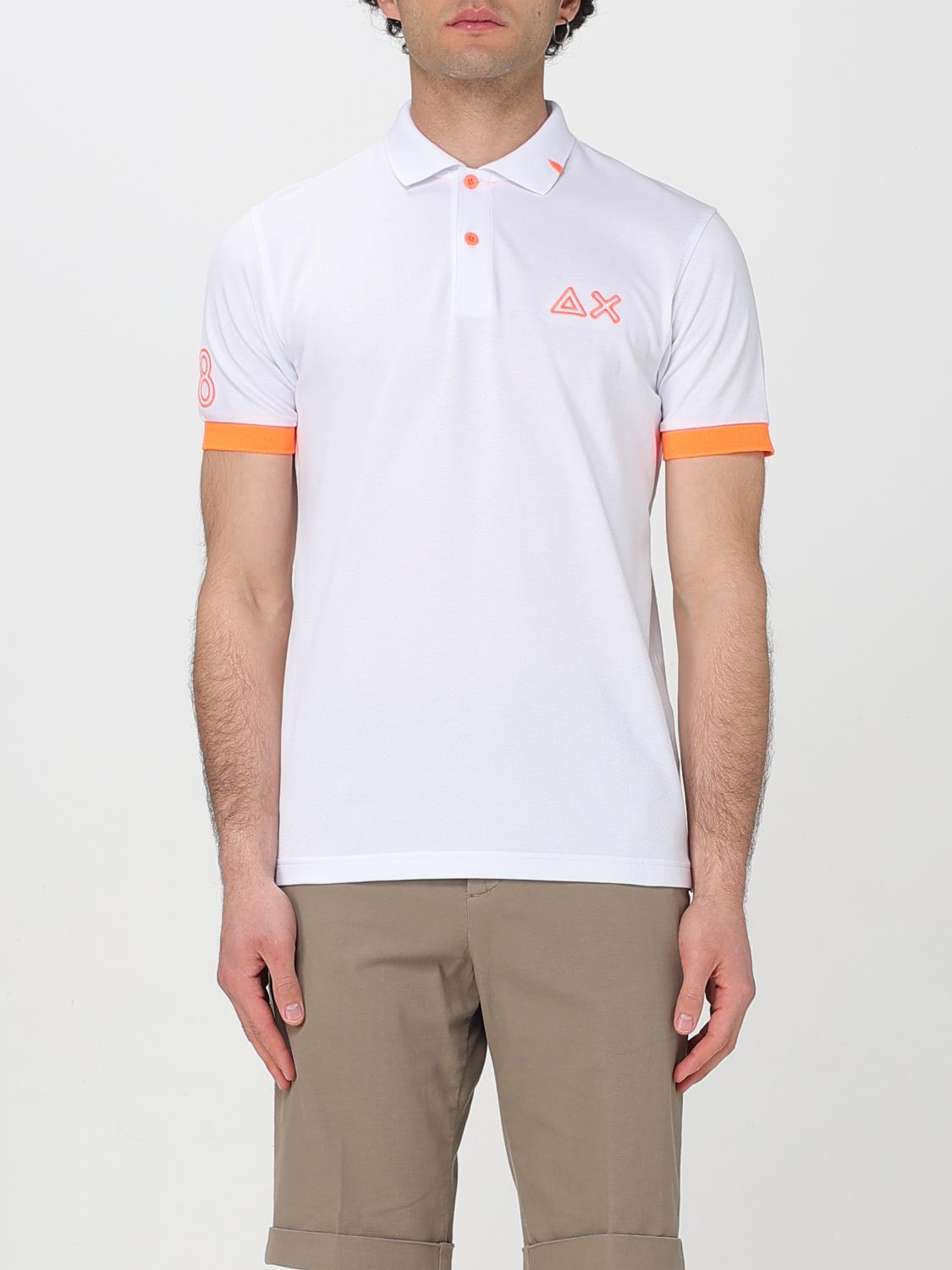SUN68 POLO: Polo in cotone con logo SUN68, Bianco - Img 1